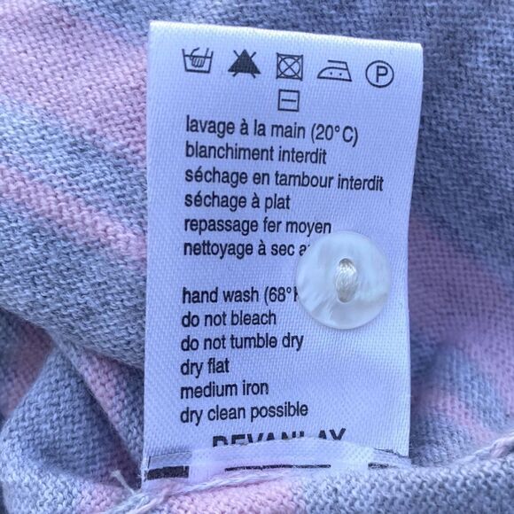 Lacoste Pink/Gray Cashmere Blend V-Neck Hoodie/Sweater. Small/4 (Euro 36). EUC - Picture 5 of 5